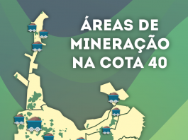 Mapa da mineração na zona urbana de Joinville