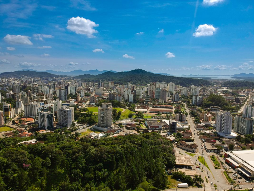 Vista aérea da região do bairro Atiradores, impactado pelo IPTU Progressivo